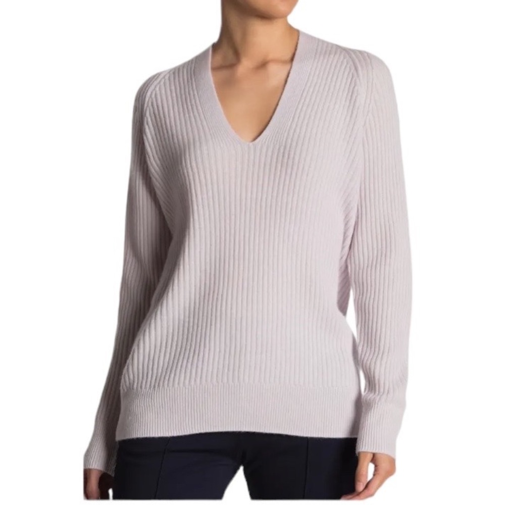 Vince Cashmere Blend Ribbed Knit Pullover Sweater